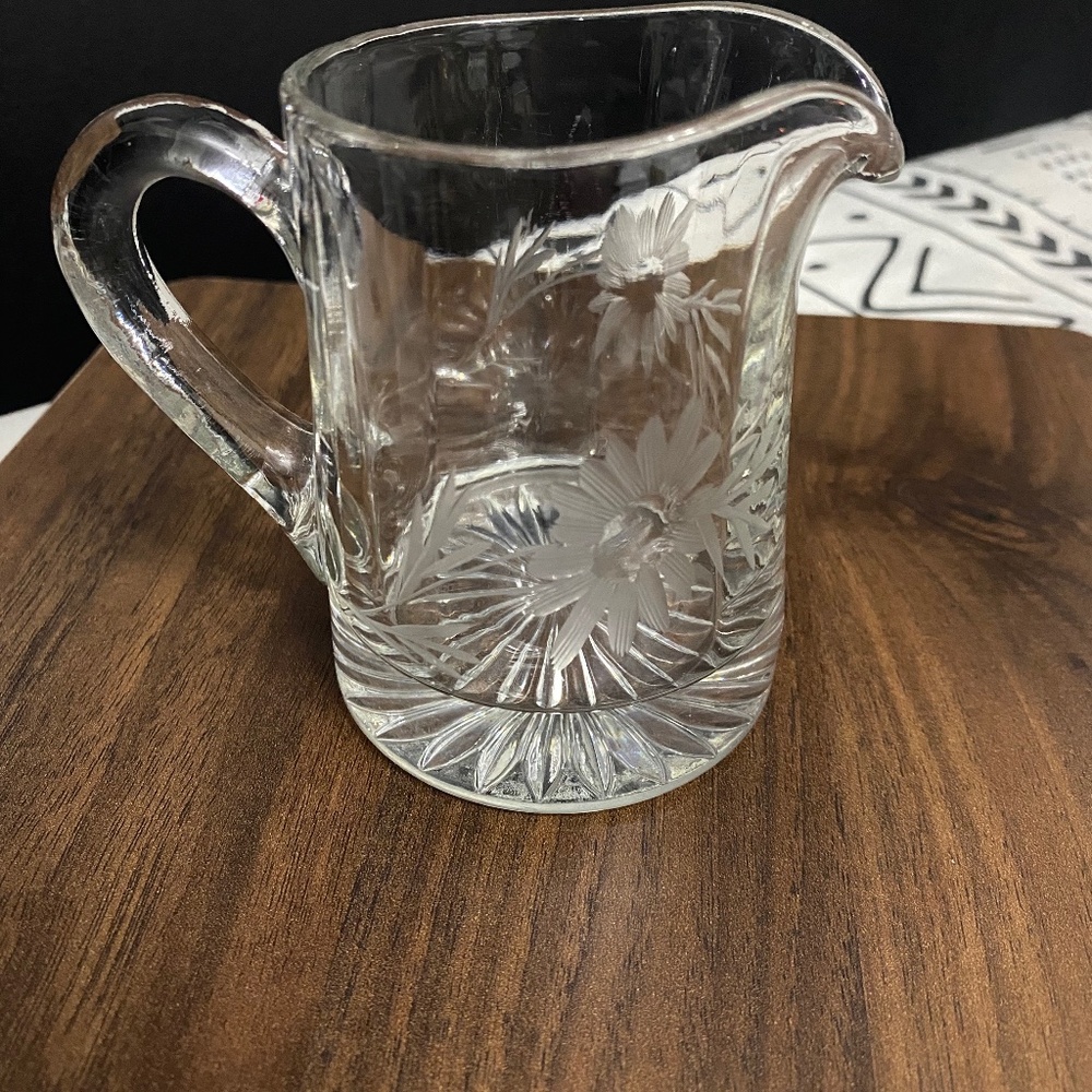 Clear glass serving pitcher